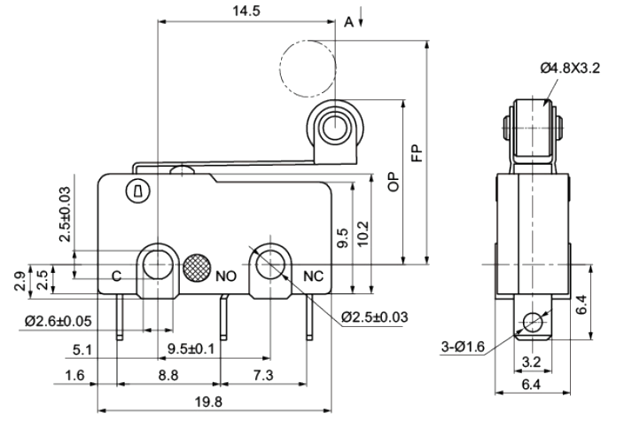Structure / Dimensions - Pin Plunger SS-10G