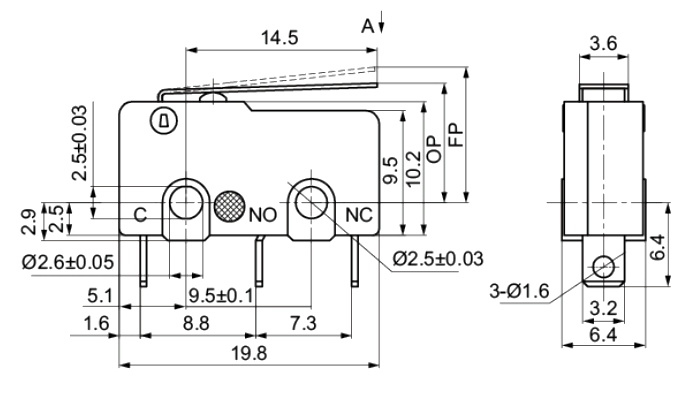 Structure / Dimensions - Lever SS-10Z