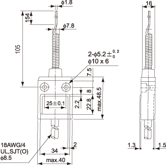 结构尺寸图 - TZ-3169